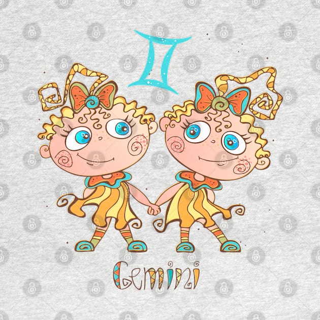 Gemini zodiac children by Mako Design 